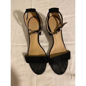 Giani Bini Women's Black Suede Ankle Strap Heels Size 9 1/2